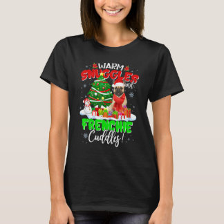 ブルドッグフランスのクリスマスセータークリスマスライトパジャマ Tシャツ