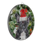 ブルドッグフランスのクリスマスツリーオーナメント雪だるま ダーツボード (正面左)