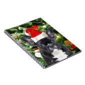 ブルドッグフランスのクリスマスツリーオーナメント雪だるま ノートブック (右側)