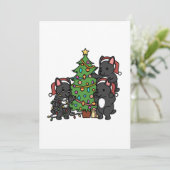 ブルドッグフランスのクリスマスツリー サンキューカード (スタンド正面)