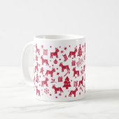 ブルドッグフランスのクリスマスデザイン コーヒーマグカップ (正面左)