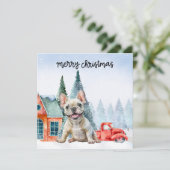 ブルドッグフランスのクリスマスドッグ シーズンカード (スタンド正面)