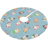 ブルドッグフランスのクリスマスパターン ブラッシュドポリエステルツリースカート (アングル)