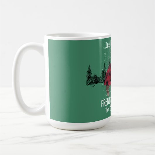 ブルドッグフランスのクリスマスパーソナライズされたドッグフレンチー コーヒーマグカップ (左)