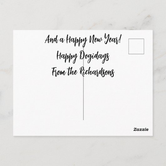 ブルドッグフランスのクリスマスパーソナライズされたドッグフレンチー ポストカード (裏面)