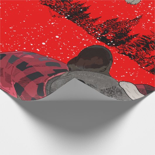 ブルドッグフランスのクリスマスパーソナライズされたドッグフレンチー ラッピングペーパー (角)