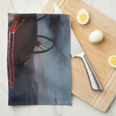 ブルドッグフランスのクリスマスフェスティバルシーズン キッチンタオル (四つ折り)