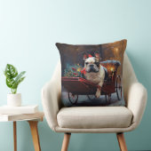 ブルドッグフランスのクリスマスフェスティバルシーズン クッション (椅子)