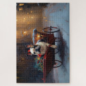 ブルドッグフランスのクリスマスフェスティバルシーズン ジグソーパズル (縦)