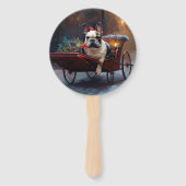 ブルドッグフランスのクリスマスフェスティバルシーズン ハンドファン (裏面)