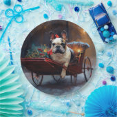 ブルドッグフランスのクリスマスフェスティバルシーズン ペーパープレート (パーティー)