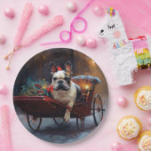 ブルドッグフランスのクリスマスフェスティバルシーズン ペーパープレート (パーティー)