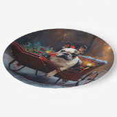 ブルドッグフランスのクリスマスフェスティバルシーズン ペーパープレート (アングル)