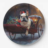 ブルドッグフランスのクリスマスフェスティバルシーズン ペーパープレート (正面)