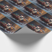 ブルドッグフランスのクリスマスフェスティバルシーズン ラッピングペーパー (角)