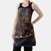 ブルドッグフランスのクリスマスフェスティバル航海 エプロン (インサイチュ)