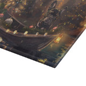 ブルドッグフランスのクリスマスフェスティバル航海 カッティングボード (角)