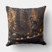 ブルドッグフランスのクリスマスフェスティバル航海 クッション (裏面)