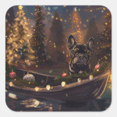 ブルドッグフランスのクリスマスフェスティバル航海 スクエアシール (正面)