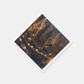 ブルドッグフランスのクリスマスフェスティバル航海 スタンダードカクテルナプキン (角)