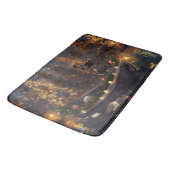 ブルドッグフランスのクリスマスフェスティバル航海 バスマット (アングル)