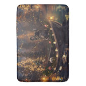 ブルドッグフランスのクリスマスフェスティバル航海 バスマット (正面縦)