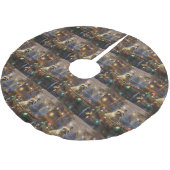 ブルドッグフランスのクリスマスフェスティバル航海 ブラッシュドポリエステルツリースカート (アングル)