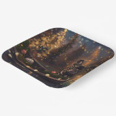 ブルドッグフランスのクリスマスフェスティバル航海 ペーパープレート (傾斜あり)