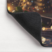 ブルドッグフランスのクリスマスフェスティバル航海 マウスパッド (コーナー)