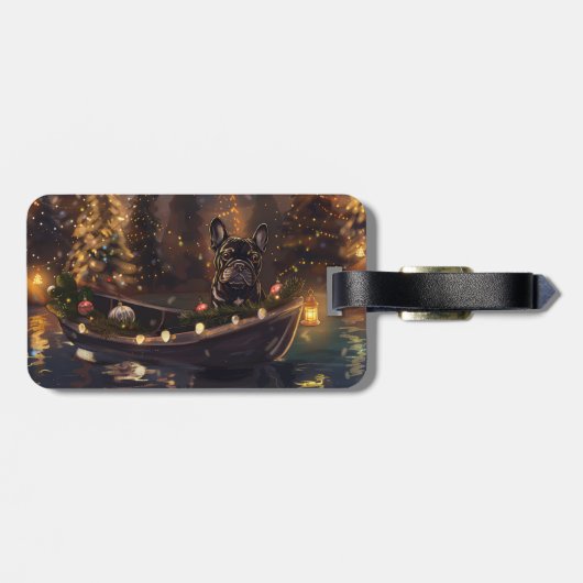 ブルドッグフランスのクリスマスフェスティバル航海 ラゲッジタグ (裏面横)