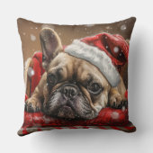 ブルドッグフランスのクリスマスフェスティバル クッション (裏面)
