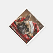 ブルドッグフランスのクリスマスフェスティバル スタンダードカクテルナプキン (角)