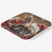 ブルドッグフランスのクリスマスフェスティバル ペーパープレート (傾斜あり)