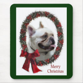 ブルドッグフランスのクリスマスプレゼント マウスパッド