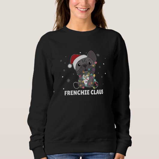ブルドッグフランスのクリスマスプーンFRENCHIEクロース スウェットシャツ (正面)