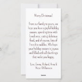 ブルドッグフランスのクリスマスホリデーウォーターカラーデザイン シーズンカード (裏面)