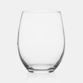 ブルドッグフランスのクリスマスライトサンタハットボーイズギル ステムなしワイングラス (左)