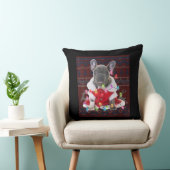 ブルドッグフランスのクリスマスライト醜いセーター犬 クッション (椅子)