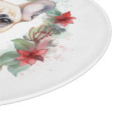 ブルドッグフランスのクリスマスリースフェスティバルカップ カッティングボード (角)