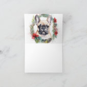 ブルドッグフランスのクリスマスリースフェスティバルカップ カード (内部)