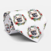 ブルドッグフランスのクリスマスリースフェスティバルカップ ネクタイ (ロール)