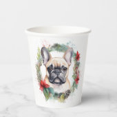 ブルドッグフランスのクリスマスリースフェスティバルカップ 紙コップ (正面)