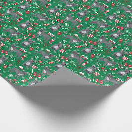 ブルドッグフランスのクリスマス休暇 ラッピングペーパー