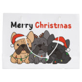ブルドッグフランスのクリスマス動物かわいい犬の大G ラージペーパーバッグ (裏面)