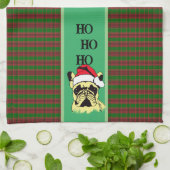 ブルドッグフランスのクリスマス漫画キッチンタオル キッチンタオル (折り畳み)