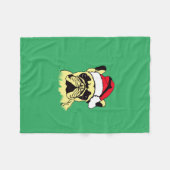 ブルドッグフランスのクリスマス漫画フリースブランケット フリースブランケット (正面(横))