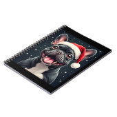 ブルドッグフランスのクリスマス長袖Tシャツ ノートブック (左側)