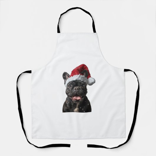 ブルドッグフランスのクリスマス エプロン (正面)
