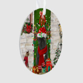 ブルドッグフランスのクリスマス オーナメント (正面)