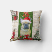ブルドッグフランスのクリスマス クッション (裏面)
